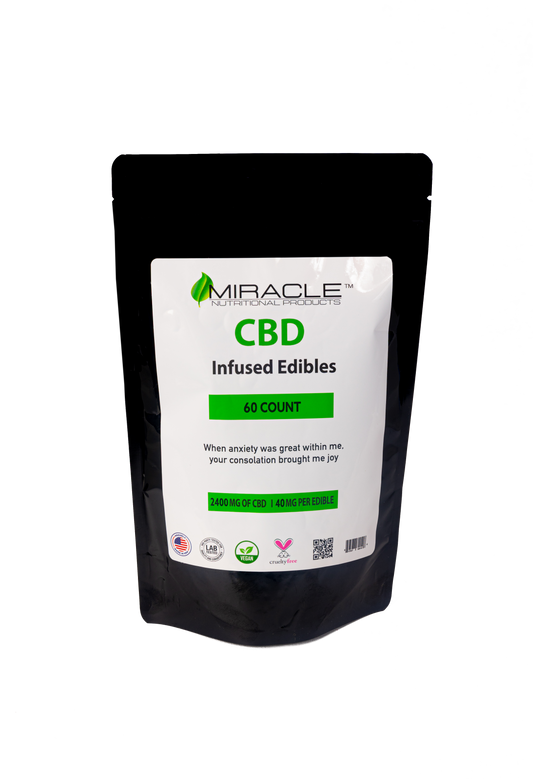 Miracle CBD Infused Gummies 40MG Each, 60 Count, Berry Flavor