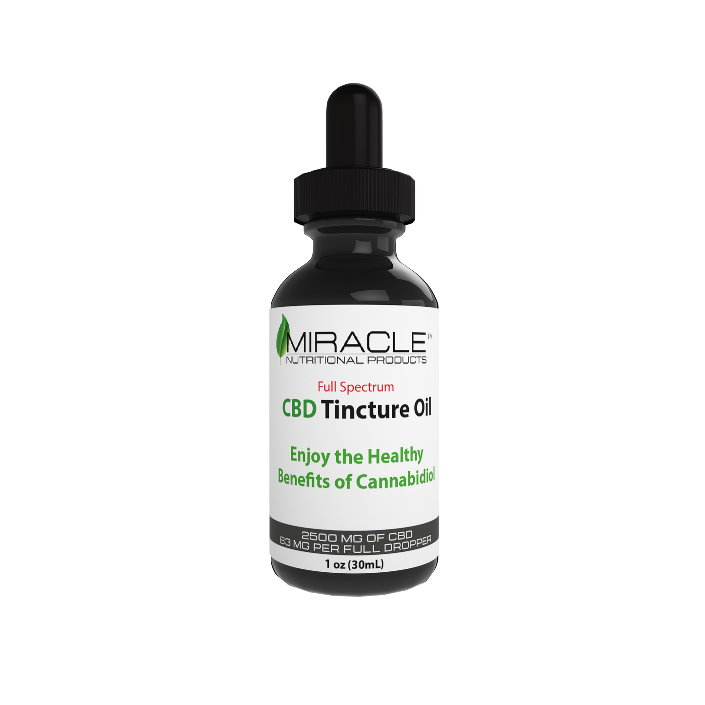 Miracle CBD Tincture - Full Spectrum 2500MG, 1oz