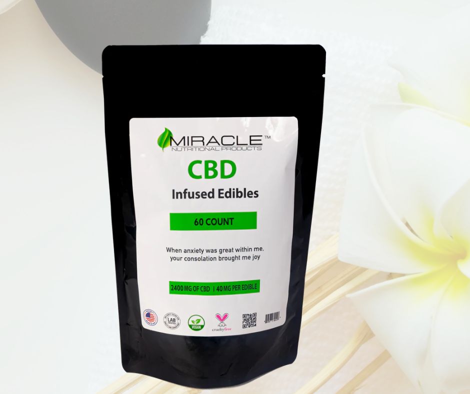 Miracle CBD Infused Gummies 40MG Each, 60 Count, Berry Flavor